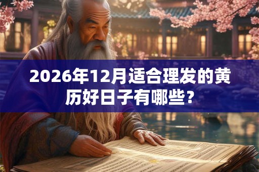 2026年12月适合理发的黄历好日子有哪些？