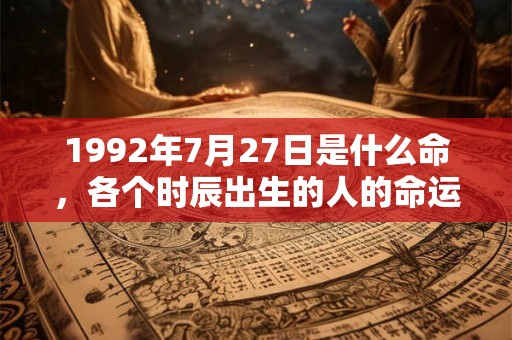 1992年7月27日是什么命,各个时辰出生的人的命运 1992年7月27日是什么命,各个时辰出生的人的命运