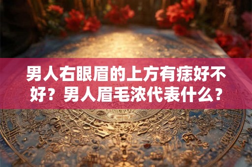 男人右眼眉的上方有痣好不好?男人眉毛浓代表什么? 男人右眼眉的上方有痣好不好?男人眉毛浓代表什么?