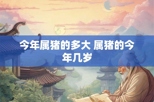 今年属猪的多大 属猪的今年几岁