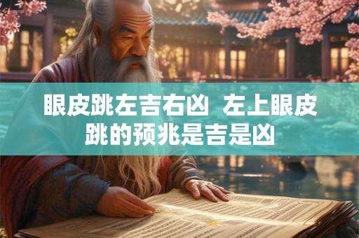 眼皮跳左吉右凶  左上眼皮跳的预兆是吉是凶