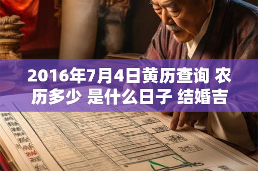 2016年7月4日黄历查询 农历多少 是什么日子 结婚吉时