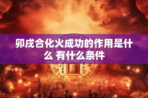 卯戌合化火成功的作用是什么 有什么条件