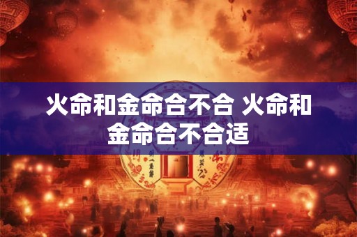 火命和金命合不合 火命和金命合不合适