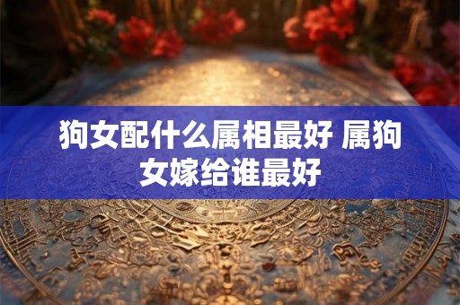 狗女配什么属相最好 属狗女嫁给谁最好