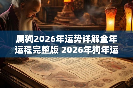 属狗2026年运势详解全年运程完整版 2026年狗年运势如何
