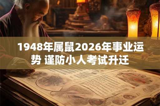 1948年属鼠2026年事业运势 谨防小人考试升迁