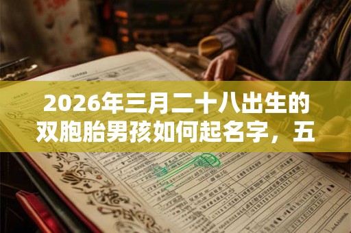 2026年三月二十八出生的双胞胎男孩如何起名字，五行属什么