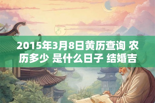2015年3月8日黄历查询 农历多少 是什么日子 结婚吉时