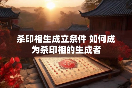 杀印相生成立条件 如何成为杀印相的生成者