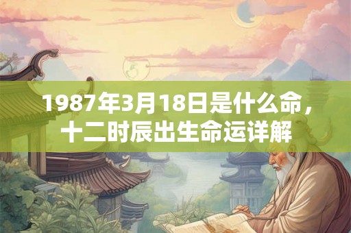 1987年3月18日是什么命，十二时辰出生命运详解