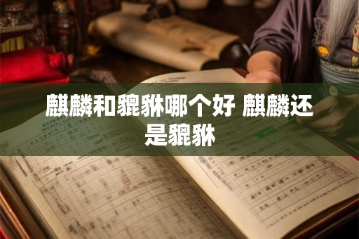 麒麟和貔貅哪个好 麒麟还是貔貅