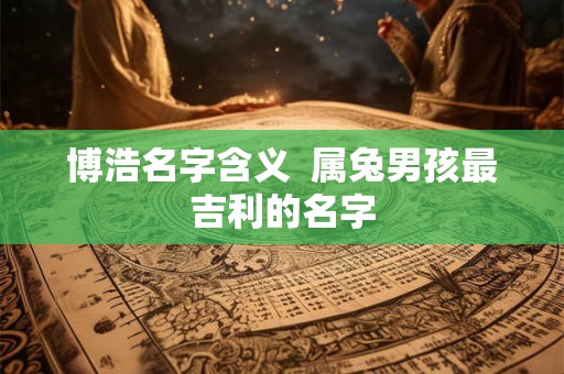 博浩名字含义  属兔男孩最吉利的名字