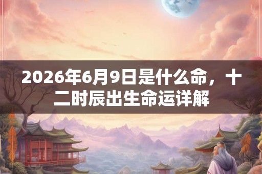 2026年6月9日是什么命，十二时辰出生命运详解