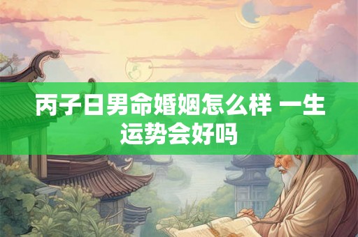 丙子日男命婚姻怎么样 一生运势会好吗