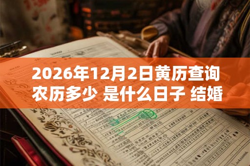 2026年12月2日黄历查询 农历多少 是什么日子 结婚吉时
