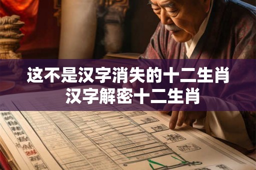这不是汉字消失的十二生肖 汉字解密十二生肖 这不是汉字消失的十二生肖 汉字解密十二生肖