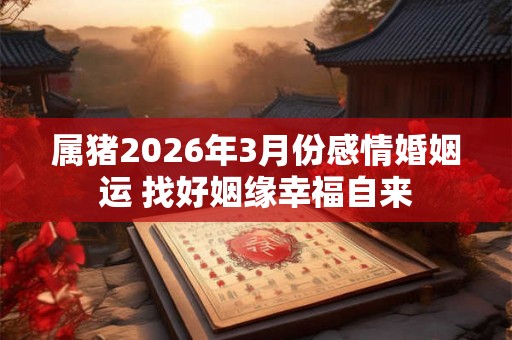 属猪2026年3月份感情婚姻运 找好姻缘幸福自来