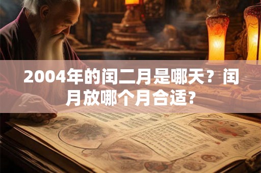 2004年的闰二月是哪天？闰月放哪个月合适？