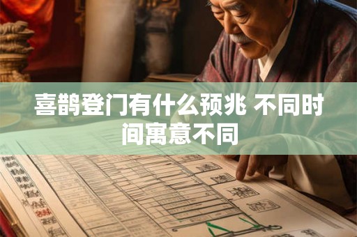 喜鹊登门有什么预兆 不同时间寓意不同