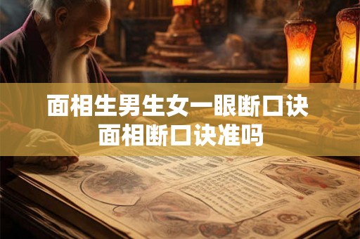 面相生男生女一眼断口诀 面相断口诀准吗