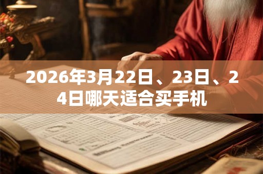 2026年3月22日、23日、24日哪天适合买手机