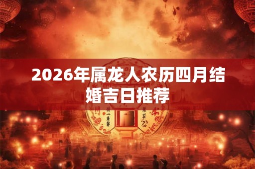 2026年属龙人农历四月结婚吉日推荐