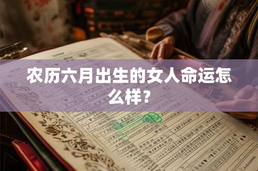 农历六月出生的女人命运怎么样？