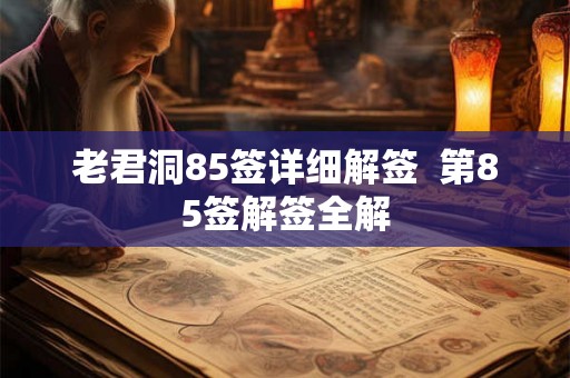 老君洞85签详细解签  第85签解签全解