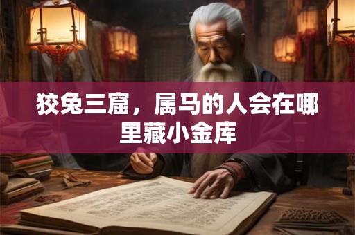 狡兔三窟，属马的人会在哪里藏小金库