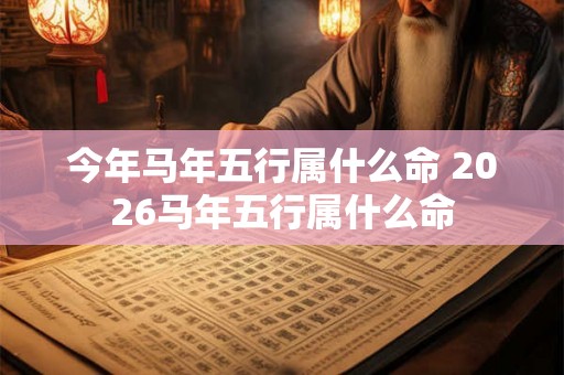 今年马年五行属什么命 2026马年五行属什么命