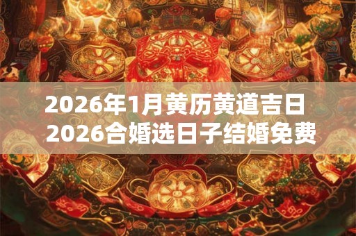 2026年1月黄历黄道吉日  2026合婚选日子结婚免费