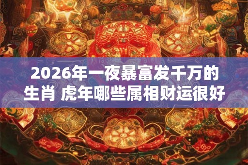 2026年一夜暴富发千万的生肖 虎年哪些属相财运很好