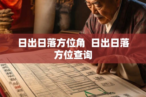 日出日落方位角  日出日落方位查询