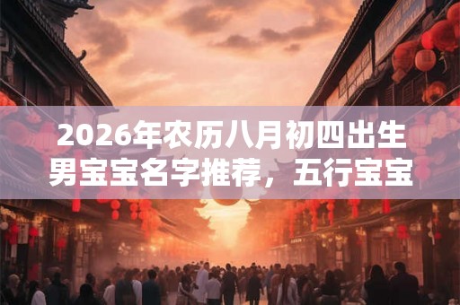 2026年农历八月初四出生男宝宝名字推荐，五行宝宝起名