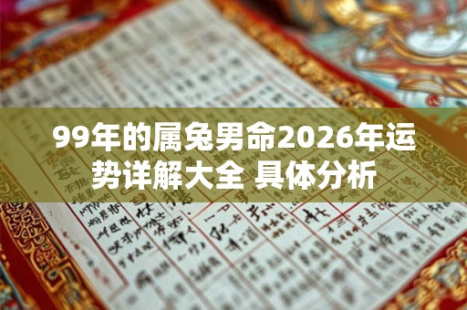 99年的属兔男命2026年运势详解大全 具体分析