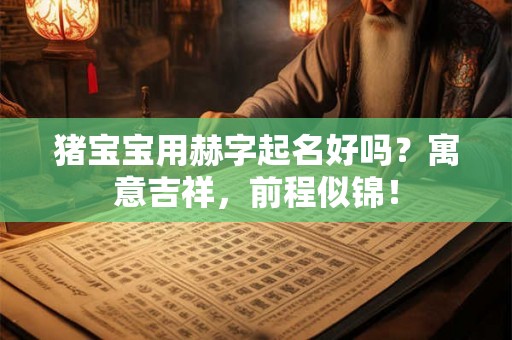 猪宝宝用赫字起名好吗？寓意吉祥，前程似锦！