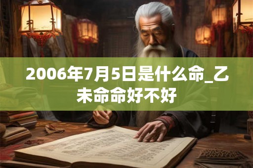 2006年7月5日是什么命_乙未命命好不好 2006年7月5日是什么命_乙未命命好不好