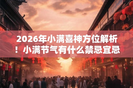 2026年小满喜神方位解析!小满节气有什么禁忌宜忌事项 2026年小满喜神方位解析!小满节气有什么禁忌宜忌事项