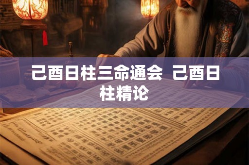 己酉日柱三命通会  己酉日柱精论