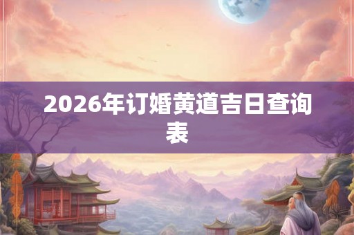 2026年订婚黄道吉日查询表