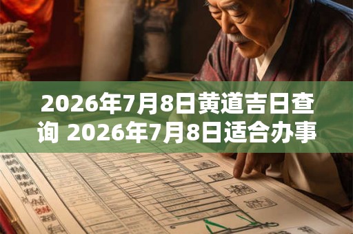 2026年7月8日黄道吉日查询 2026年7月8日适合办事吗