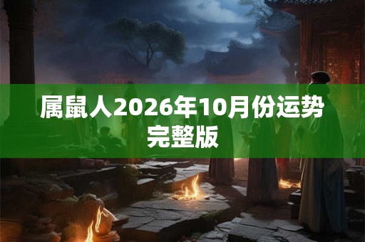 属鼠人2026年10月份运势完整版 属鼠人2026年10月份运势完整版