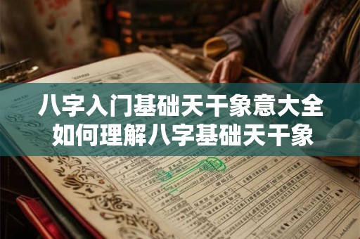 八字入门基础天干象意大全 如何理解八字基础天干象意