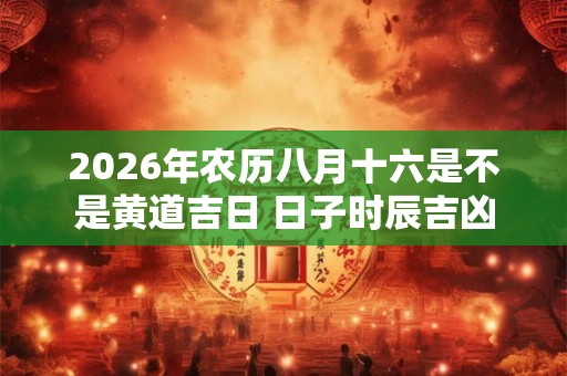 2026年农历八月十六是不是黄道吉日 日子时辰吉凶