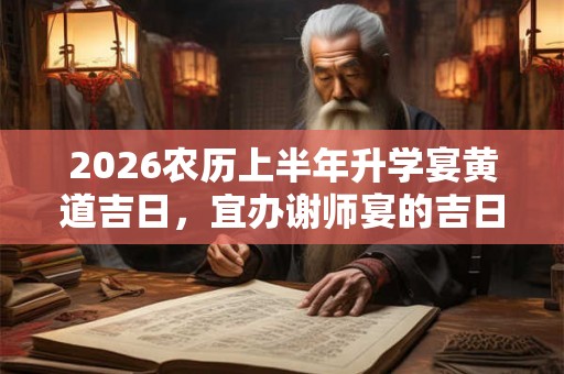 2026农历上半年升学宴黄道吉日，宜办谢师宴的吉日