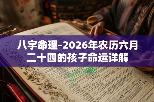 八字命理-2026年农历六月二十四的孩子命运详解