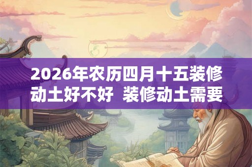 2026年农历四月十五装修动土好不好  装修动土需要注意什么