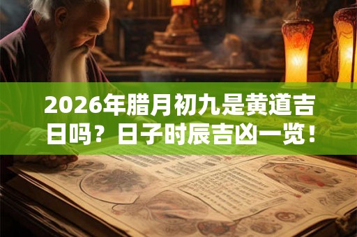 2026年腊月初九是黄道吉日吗？日子时辰吉凶一览！