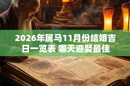 2026年属马11月份结婚吉日一览表 哪天迎娶最佳